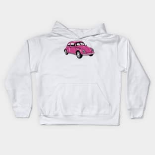 Classic car 1965 cartoon illustration Kids Hoodie